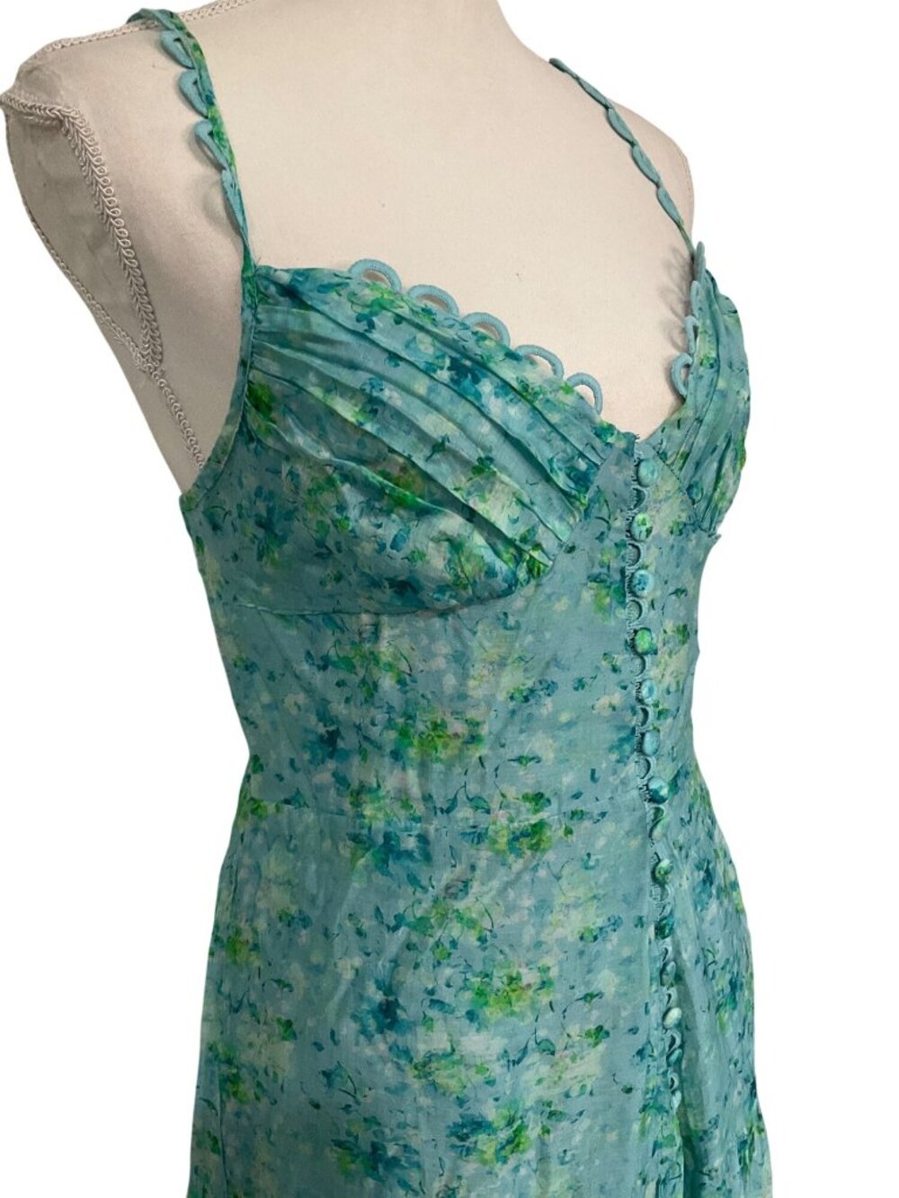 ASTR the Label Tazia Dress in Blue Floral Large New Womens Maxi Gown - Picture 5 of 11